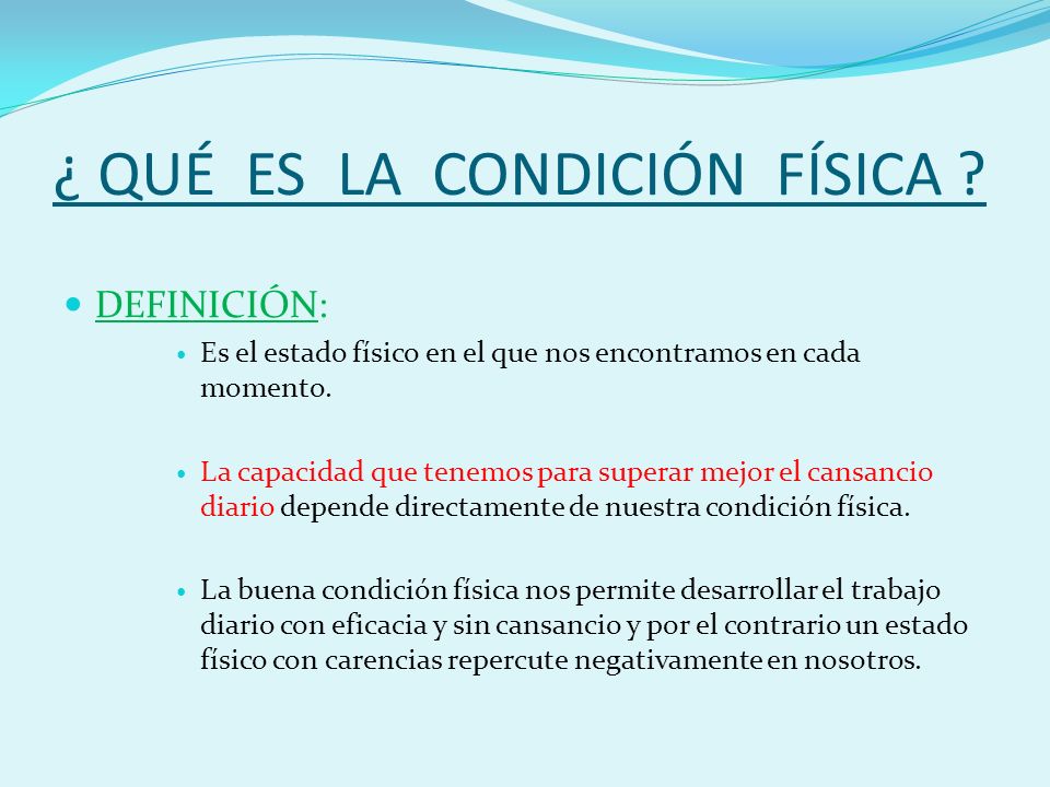 Que es la condicion fisica y sus componentes